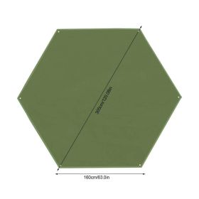 Outdoor Camping Tarp Mat Waterproof Oxford Cloth Large Picnic Mat Beach Tent Footprint Hexagonal Moisture Proof Pad Supplies (Color: Medium 8 Person)